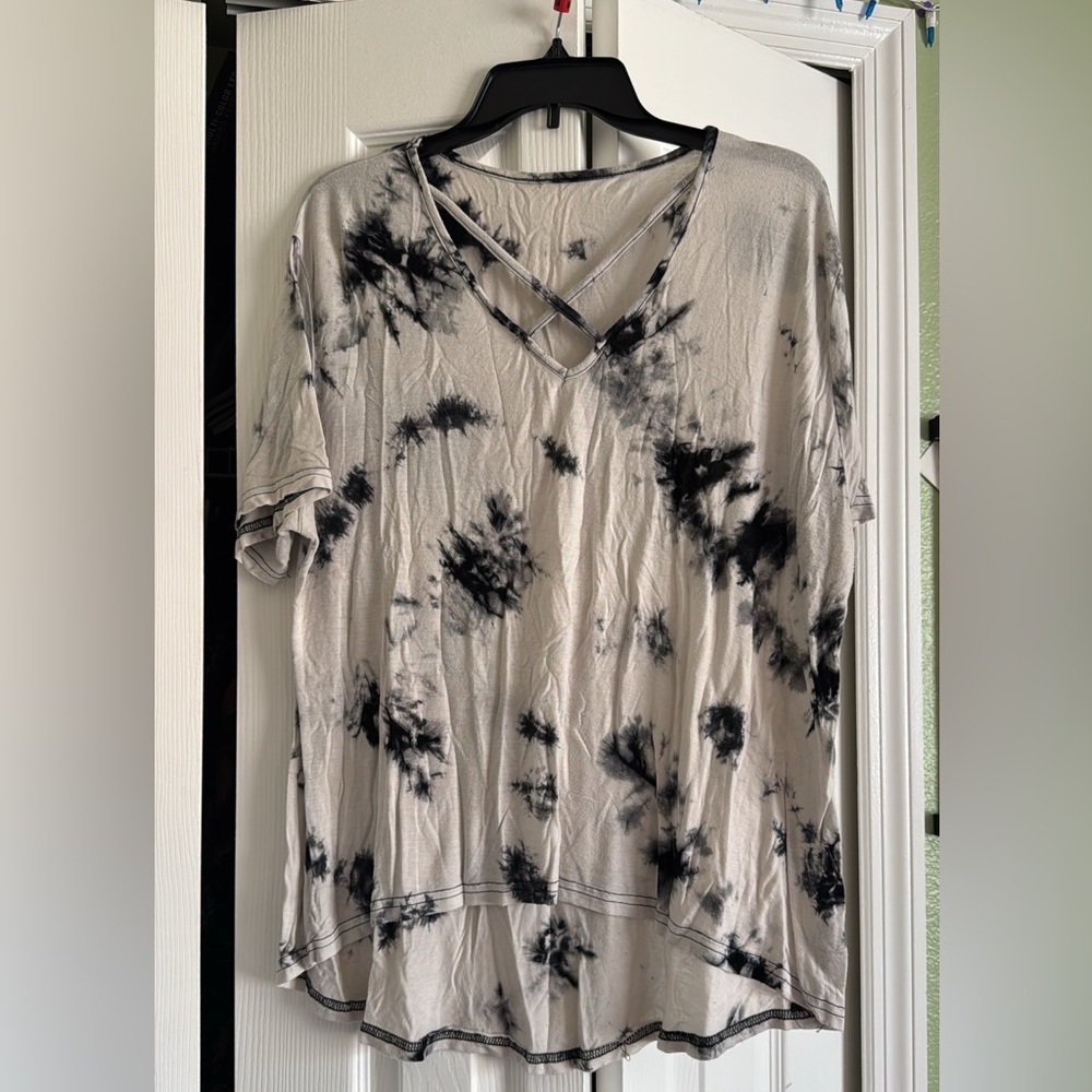 Tie-Dye V-Neck Women's Top